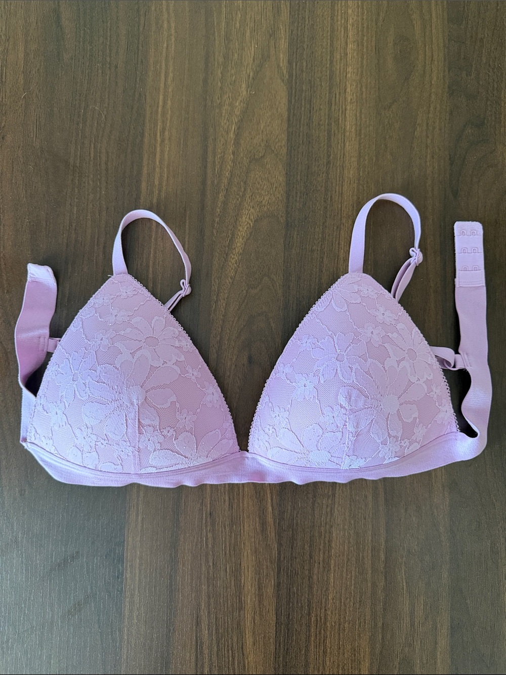 PINK Victoria's Secret Light Pink Lace Triangle Bralette